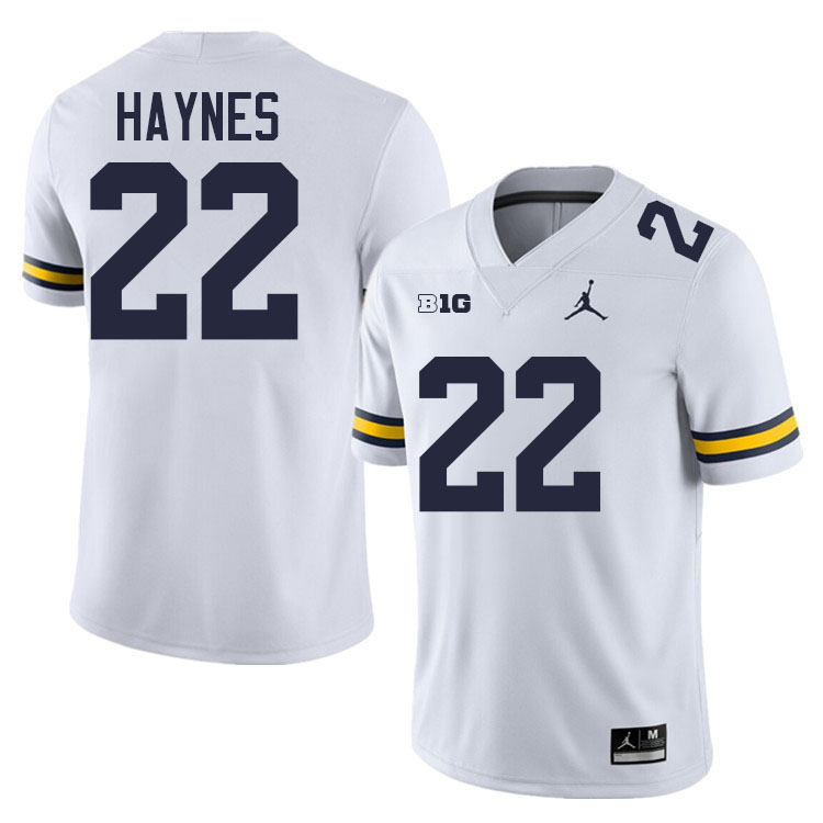 Justice Haynes Michigan Jersey,Michigan Wolverines #22 Justice Haynes College Football Jersey Youth-White